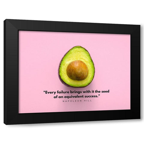 Napoleon Hill Quote: Every Failure Black Modern Wood Framed Art Print by ArtsyQuotes