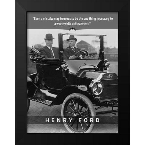 Henry Ford Quote: Worthwhile Achievement Black Modern Wood Framed Art Print by ArtsyQuotes