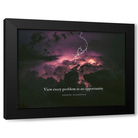 Joseph Sugarman Quote: Every Problem Black Modern Wood Framed Art Print by ArtsyQuotes