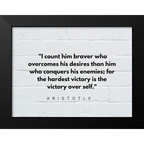 Aristotle Quote: Victory Black Modern Wood Framed Art Print by ArtsyQuotes
