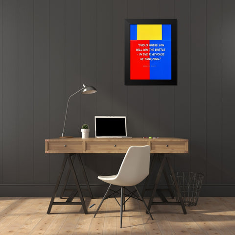 Maxwell Maltz Quote: Playhouse of Your Mind Black Modern Wood Framed Art Print by ArtsyQuotes