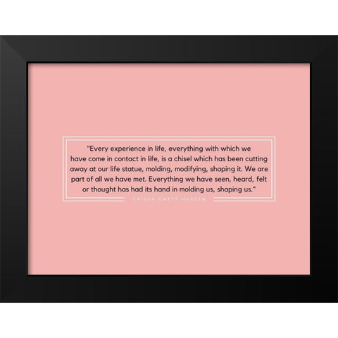 Orison Swett Marden Quote: Experience in Life Black Modern Wood Framed Art Print by ArtsyQuotes