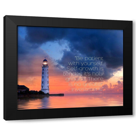 Stephen Covey Quote: Be Patient Black Modern Wood Framed Art Print with Double Matting by ArtsyQuotes