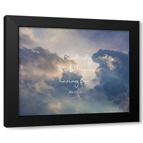 Albert Einstein Quote: Creativity Black Modern Wood Framed Art Print by ArtsyQuotes