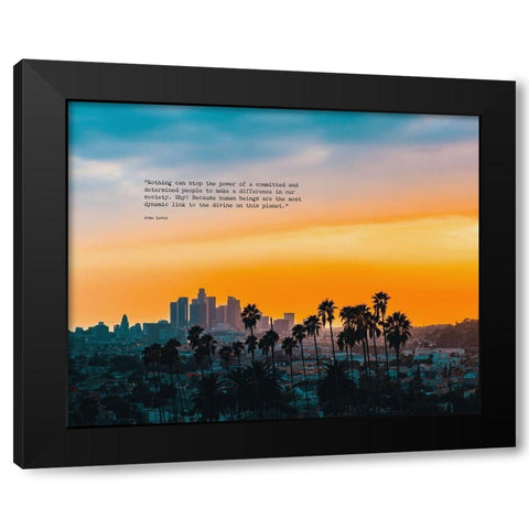 John Lewis Quote: Make a Difference in Our Society Black Modern Wood Framed Art Print by ArtsyQuotes