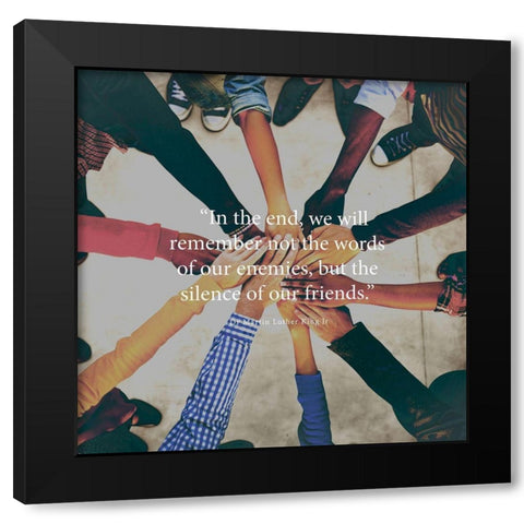 Dr. Martin Luther King Jr. Quote: Words of Our Enemies Black Modern Wood Framed Art Print by ArtsyQuotes