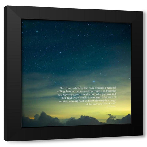 Oprah Winfrey Quote: Personal Calling Black Modern Wood Framed Art Print with Double Matting by ArtsyQuotes