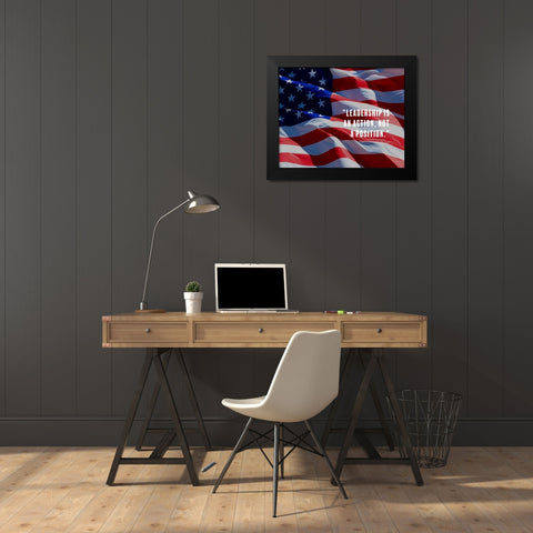 Donald McGannon Quote: Leadership Black Modern Wood Framed Art Print by ArtsyQuotes