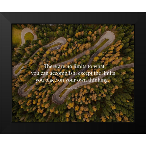 Brian Tracy Quote: No Limits Black Modern Wood Framed Art Print by ArtsyQuotes
