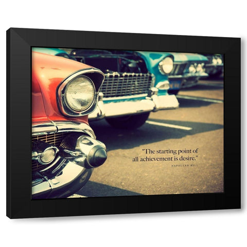 Napolean Hill Quote: Achievement is Desire Black Modern Wood Framed Art Print with Double Matting by ArtsyQuotes