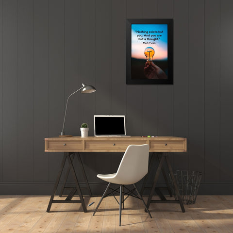 Mark Twain Quote: You are but a Thought Black Modern Wood Framed Art Print by ArtsyQuotes