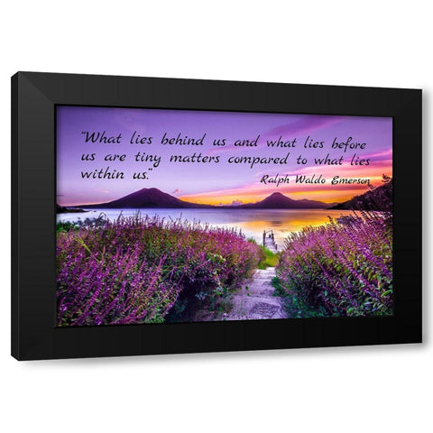 Ralph Waldo Emerson Quote: Tiny Matters Black Modern Wood Framed Art Print with Double Matting by ArtsyQuotes