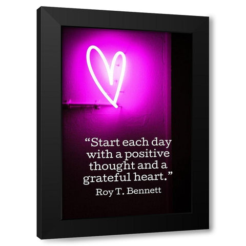 Roy T. Bennett Quote: Positive Thought Black Modern Wood Framed Art Print with Double Matting by ArtsyQuotes