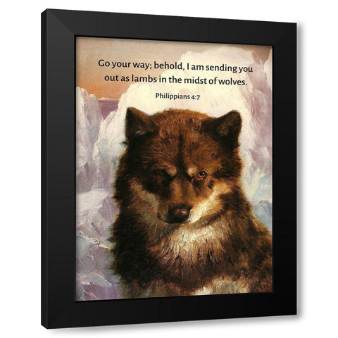 Bible Verse Quote Philippians 4:7, Frederic Edwin Church - Oosisoak Black Modern Wood Framed Art Print with Double Matting by ArtsyQuotes