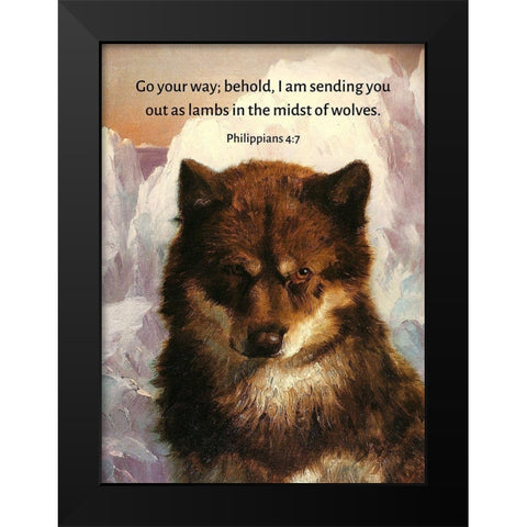 Bible Verse Quote Philippians 4:7, Frederic Edwin Church - Oosisoak Black Modern Wood Framed Art Print by ArtsyQuotes