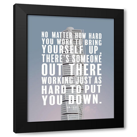 Dr. Dre Quote: Bring Yourself Up Black Modern Wood Framed Art Print by ArtsyQuotes
