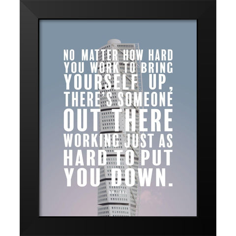 Dr. Dre Quote: Bring Yourself Up Black Modern Wood Framed Art Print by ArtsyQuotes