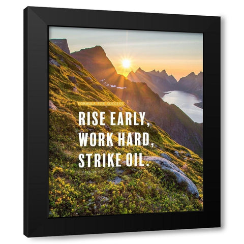 J. Paul Getty Quote: Formula for Success Black Modern Wood Framed Art Print by ArtsyQuotes