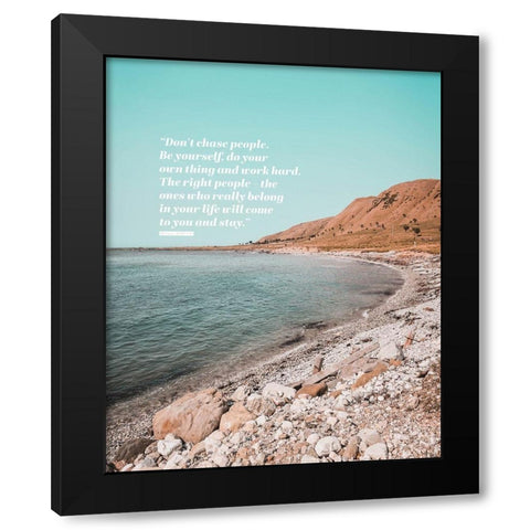 Will Smith Quote: Be Yourself Black Modern Wood Framed Art Print with Double Matting by ArtsyQuotes
