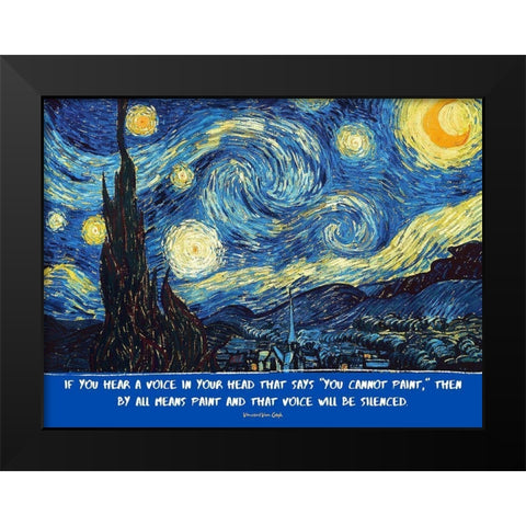 Vincent Van Gogh Quote: Voice in Your Head Black Modern Wood Framed Art Print by ArtsyQuotes