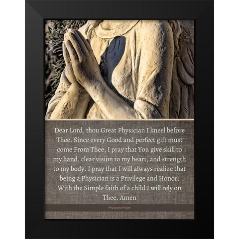 Physicians Prayer Quote: Great Physician Black Modern Wood Framed Art Print by ArtsyQuotes