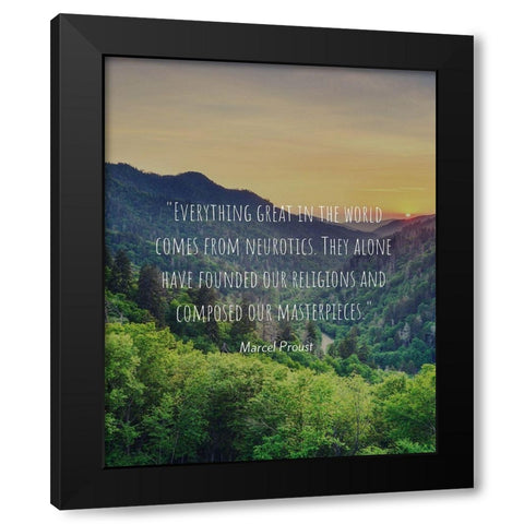 Marcel Proust Quote: Neurotics Black Modern Wood Framed Art Print with Double Matting by ArtsyQuotes