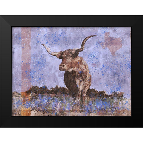 Long Horn Purple Black Modern Wood Framed Art Print by Wiley, Marta