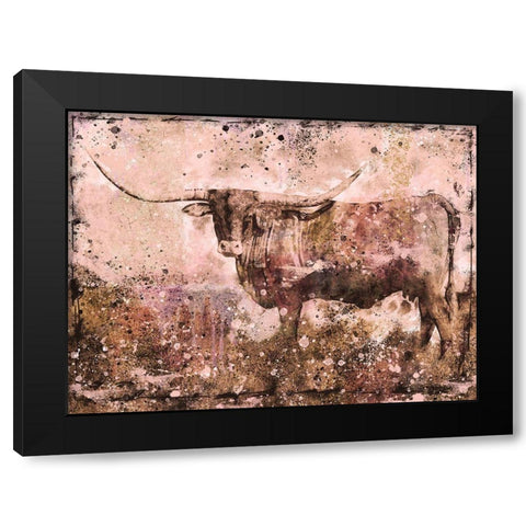 Long Horn ocher tint Black Modern Wood Framed Art Print by Wiley, Marta