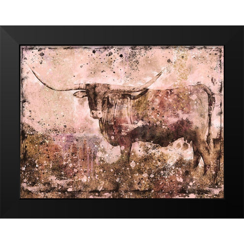 Long Horn ocher tint Black Modern Wood Framed Art Print by Wiley, Marta