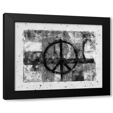 BAndW PEACE Black Modern Wood Framed Art Print with Double Matting by Wiley, Marta