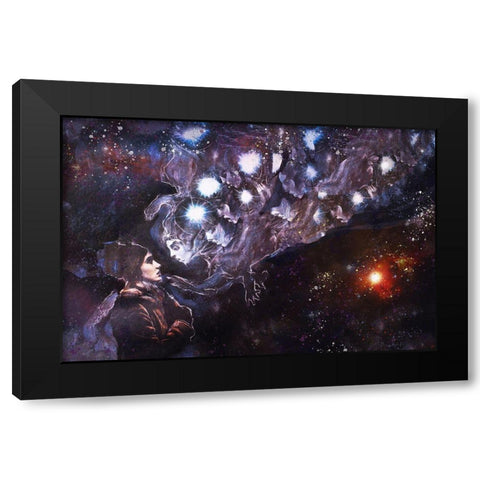 Listen to your guides IIII Black Modern Wood Framed Art Print by Wiley, Marta