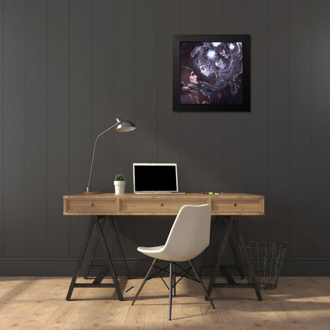 Listen to your guides V Black Modern Wood Framed Art Print by Wiley, Marta