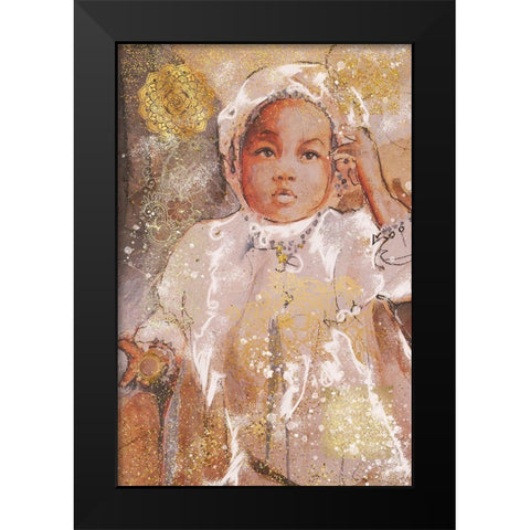 Little African Girl I Black Modern Wood Framed Art Print by Wiley, Marta
