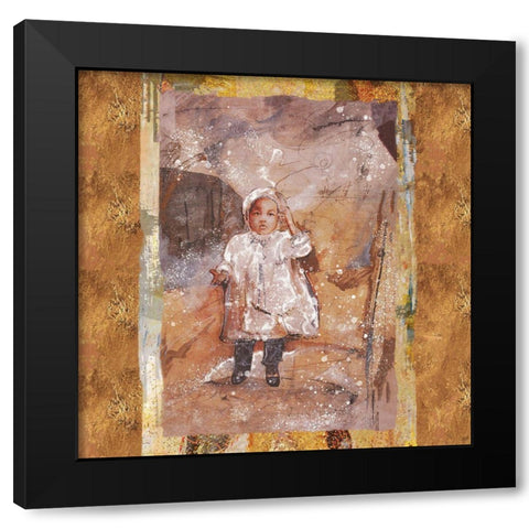 Little African Girl III Black Modern Wood Framed Art Print by Wiley, Marta