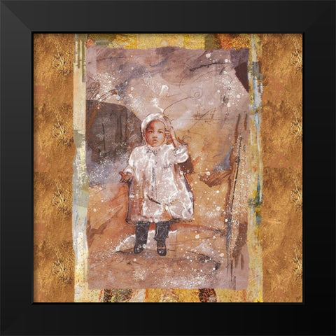 Little African Girl III Black Modern Wood Framed Art Print by Wiley, Marta