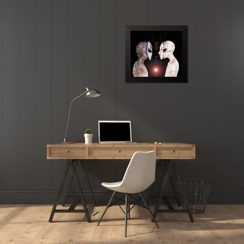 Hybrid V Black Modern Wood Framed Art Print by Wiley, Marta