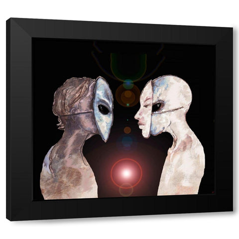Hybrid V Black Modern Wood Framed Art Print by Wiley, Marta