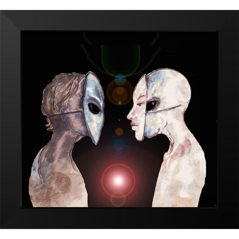 Hybrid V Black Modern Wood Framed Art Print by Wiley, Marta