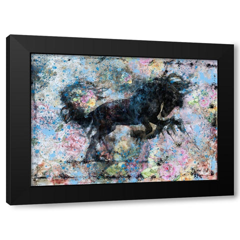 Stallion Blue Tint Black Modern Wood Framed Art Print by Wiley, Marta