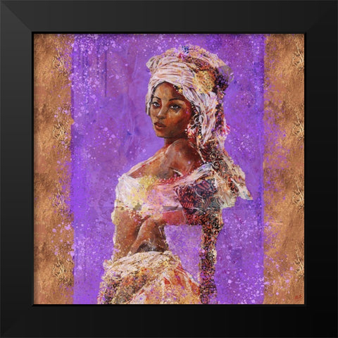 Purple African Light Black Modern Wood Framed Art Print by Wiley, Marta