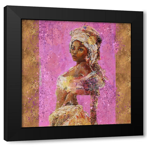 Pink African Light Black Modern Wood Framed Art Print by Wiley, Marta