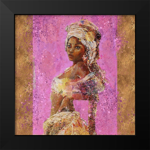 Pink African Light Black Modern Wood Framed Art Print by Wiley, Marta