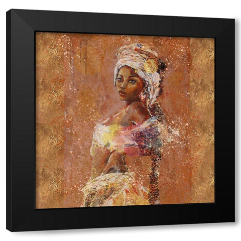 Sepia African Light Black Modern Wood Framed Art Print with Double Matting by Wiley, Marta