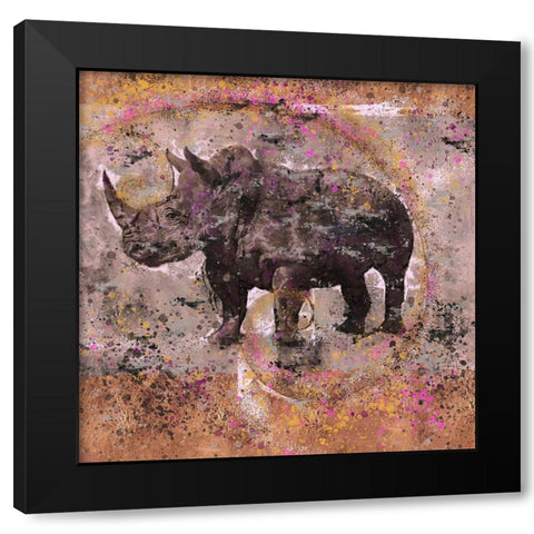 Fibonacci Sepia Rhino Black Modern Wood Framed Art Print by Wiley, Marta