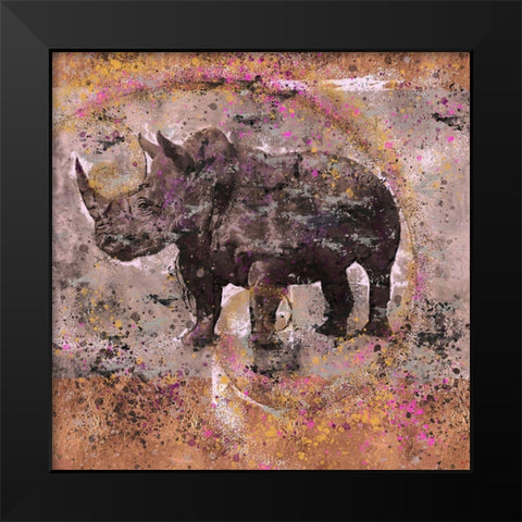 Fibonacci Sepia Rhino Black Modern Wood Framed Art Print by Wiley, Marta