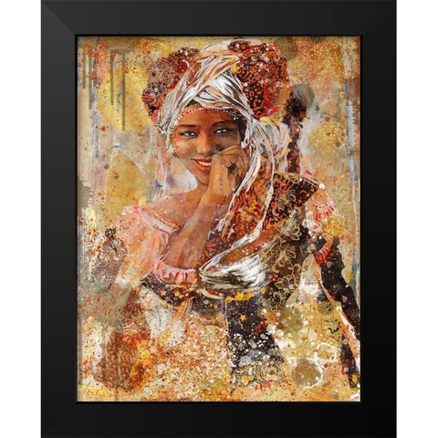 Tan African Dreams Black Modern Wood Framed Art Print by Wiley, Marta