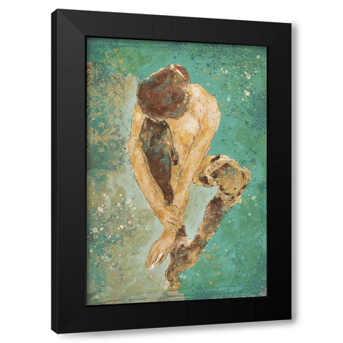 Teal Repose Black Modern Wood Framed Art Print by Wiley, Marta