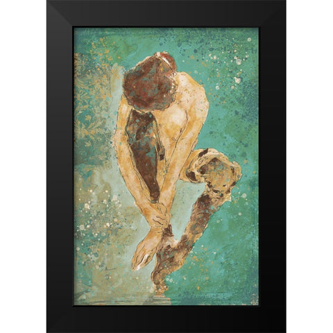 Teal Repose Black Modern Wood Framed Art Print by Wiley, Marta