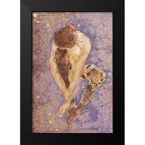 Purple Repose Black Modern Wood Framed Art Print by Wiley, Marta