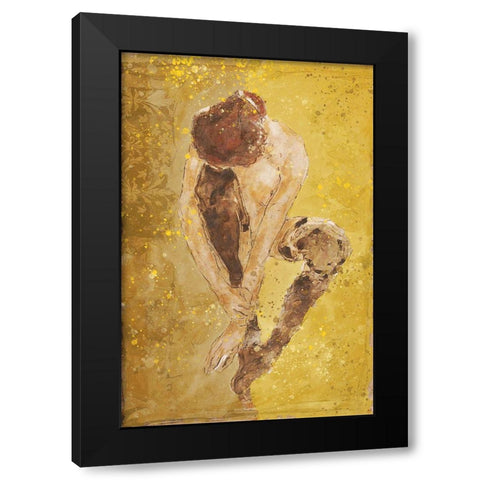 Yellow Repose Black Modern Wood Framed Art Print by Wiley, Marta